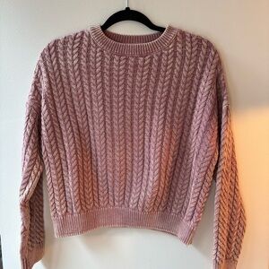 Zara Mauve/Pink Cable Knit Sweater